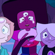 Pearl, Garnet, and Amethyst sending Steven on his way.
